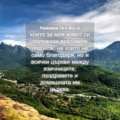 Picture 04 - Римляни 16:4 BULG - които за моя живот си - Bible Verse Picture