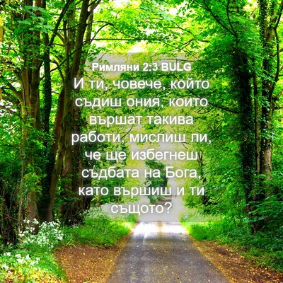 Picture 04 - Римляни 2:3 BULG - И ти, човече, който съдиш - Bible Verse Picture