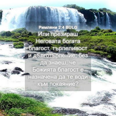 Picture 04 - Римляни 2:4 BULG - Или презираш Неговата - Bible Verse Picture