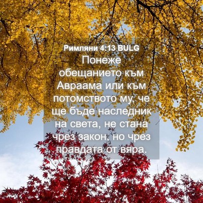 Picture 04 - Римляни 4:13 BULG - Понеже обещанието към - Bible Verse Picture