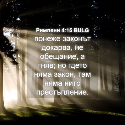 Picture 04 - Римляни 4:15 BULG - понеже законът докарва, не - Bible Verse Picture