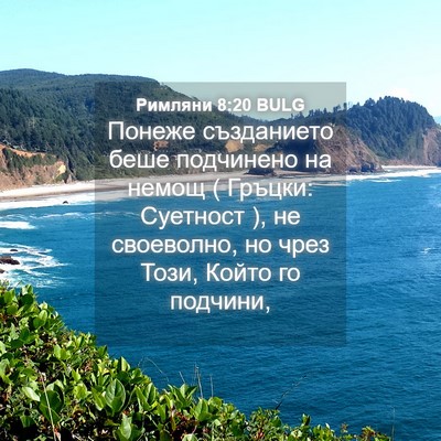Picture 04 - Римляни 8:20 BULG - Понеже създанието беше - Bible Verse Picture