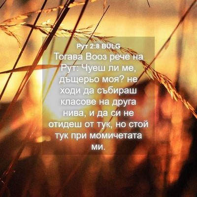 Picture 04 - Рут 2:8 BULG - Тогава Вооз рече на Рут: - Bible Verse Picture