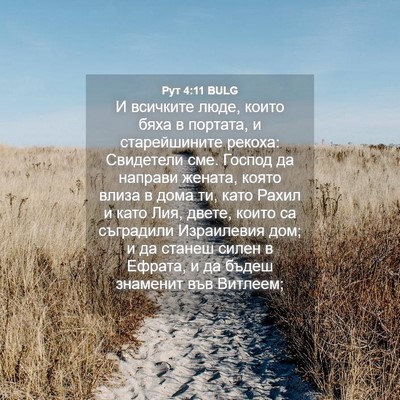 Picture 04 - Рут 4:11 BULG - И всичките люде, които бяха - Bible Verse Picture