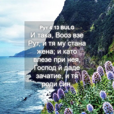 Picture 04 - Рут 4:13 BULG - И така, Вооз взе Рут, и тя му - Bible Verse Picture