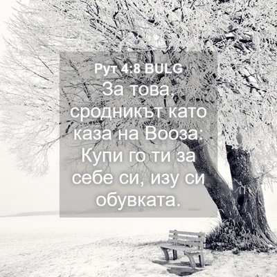 Picture 04 - Рут 4:8 BULG - За това, сродникът като - Bible Verse Picture