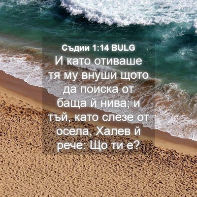 Picture 04 - Съдии 1:14 BULG - И като отиваше тя му внуши - Bible Verse Picture