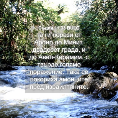 Picture 04 - Съдии 11:33 BULG - та ги порази от Ароир до - Bible Verse Picture