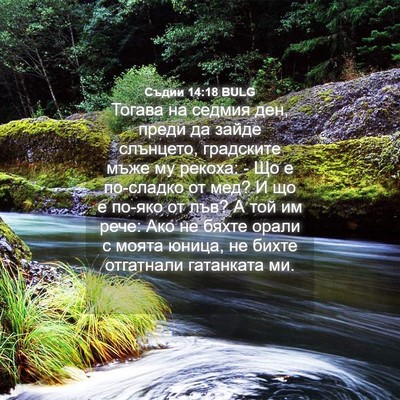 Picture 04 - Съдии 14:18 BULG - Тогава на седмия ден, преди - Bible Verse Picture