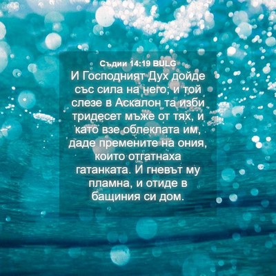 Picture 04 - Съдии 14:19 BULG - И Господният Дух дойде със - Bible Verse Picture