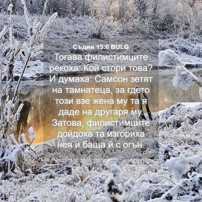 Picture 04 - Съдии 15:6 BULG - Тогава филистимците - Bible Verse Picture
