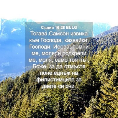 Picture 04 - Съдии 16:28 BULG - Тогава Самсон извика към - Bible Verse Picture