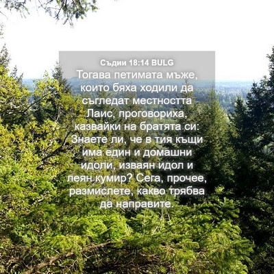 Picture 04 - Съдии 18:14 BULG - Тогава петимата мъже, - Bible Verse Picture