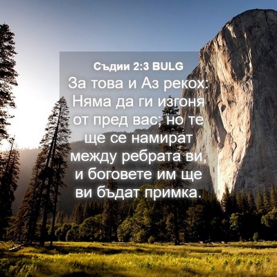 Picture 04 - Съдии 2:3 BULG - За това и Аз рекох: Няма да - Bible Verse Picture