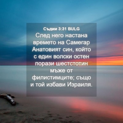 Picture 04 - Съдии 3:31 BULG - След него настана времето - Bible Verse Picture