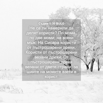 Picture 04 - Съдии 5:30 BULG - Не са ли намерили да делят - Bible Verse Picture
