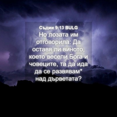 Picture 04 - Съдии 9:13 BULG - Но лозата им отговорила: Да - Bible Verse Picture