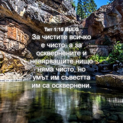 Picture 04 - Тит 1:15 BULG - За чистите всичко е чисто; - Bible Verse Picture