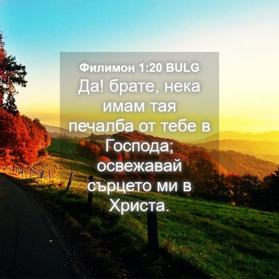 Picture 04 - Филимон 1:20 BULG - Да! брате, нека имам тая - Bible Verse Picture
