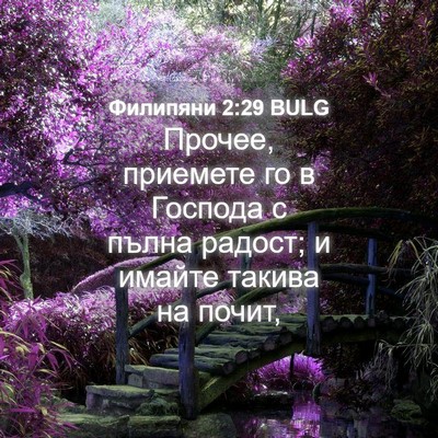 Picture 04 - Филипяни 2:29 BULG - Прочее, приемете го в - Bible Verse Picture