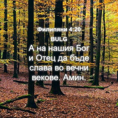 Picture 04 - Филипяни 4:20 BULG - А на нашия Бог и Отец да - Bible Verse Picture