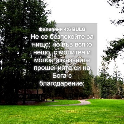 Picture 04 - Филипяни 4:6 BULG - Не се безпокойте за нищо; - Bible Verse Picture