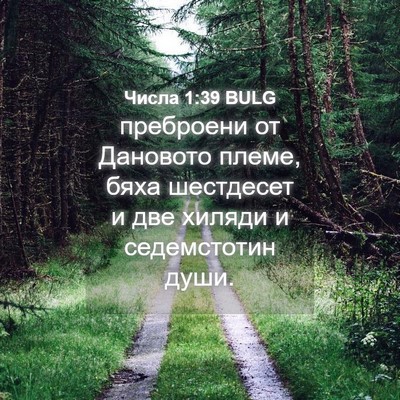 Picture 04 - Числа 1:39 BULG - преброени от Дановото - Bible Verse Picture