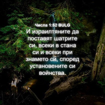 Picture 04 - Числа 1:52 BULG - И израилтяните да поставят - Bible Verse Picture