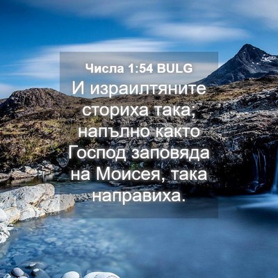 Picture 04 - Числа 1:54 BULG - И израилтяните сториха - Bible Verse Picture
