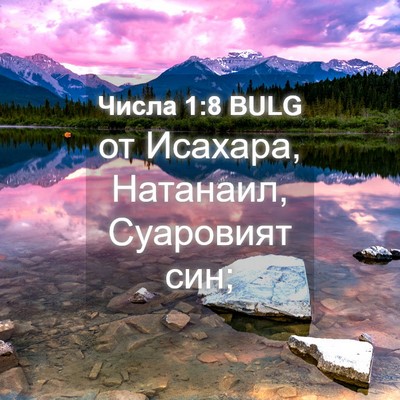 Picture 04 - Числа 1:8 BULG - от Исахара, Натанаил, - Bible Verse Picture
