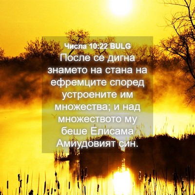 Picture 04 - Числа 10:22 BULG - После се дигна знамето на - Bible Verse Picture
