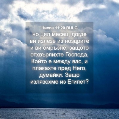 Picture 04 - Числа 11:20 BULG - но цял месец, догде ви - Bible Verse Picture