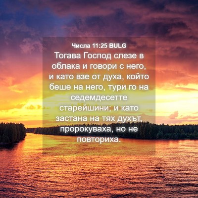 Picture 04 - Числа 11:25 BULG - Тогава Господ слезе в - Bible Verse Picture