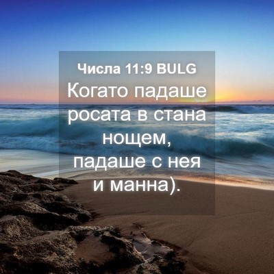 Picture 04 - Числа 11:9 BULG - Когато падаше росата в - Bible Verse Picture