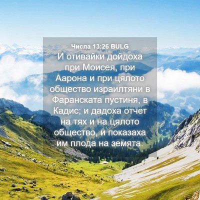 Picture 04 - Числа 13:26 BULG - И отивайки дойдоха при - Bible Verse Picture
