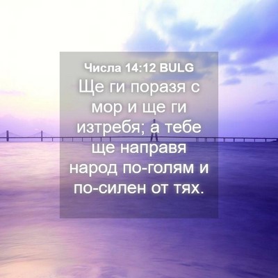 Picture 04 - Числа 14:12 BULG - Ще ги поразя с мор и ще ги - Bible Verse Picture