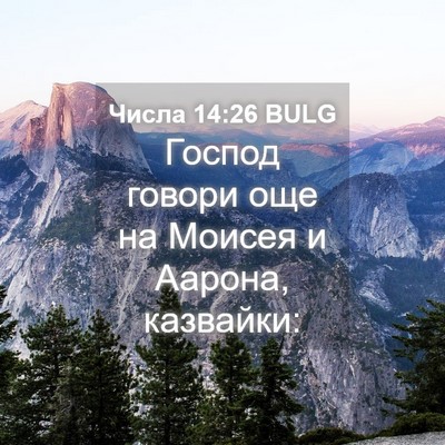 Picture 04 - Числа 14:26 BULG - Господ говори още на - Bible Verse Picture