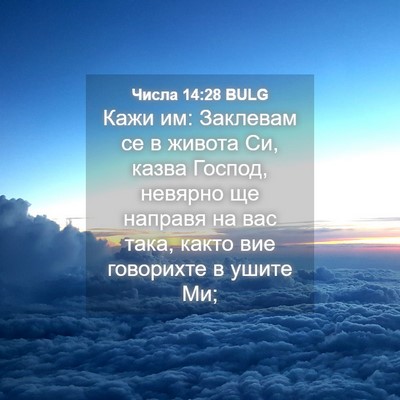 Picture 04 - Числа 14:28 BULG - Кажи им: Заклевам се в - Bible Verse Picture