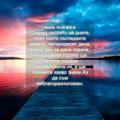 Picture 04 - Числа 14:34 BULG - Според числото на дните, - Bible Verse Picture