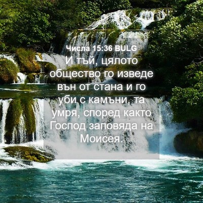 Picture 04 - Числа 15:36 BULG - И тъй, цялото общество го - Bible Verse Picture
