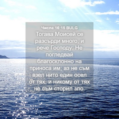 Picture 04 - Числа 16:15 BULG - Тогава Моисей се разсърди - Bible Verse Picture