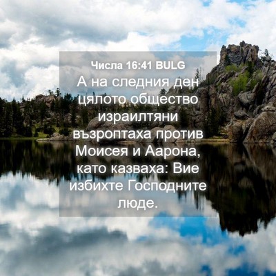 Picture 04 - Числа 16:41 BULG - А на следния ден цялото - Bible Verse Picture