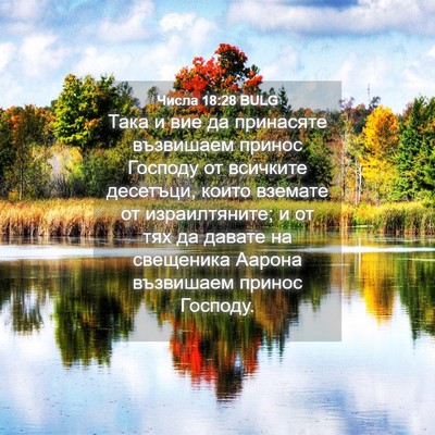 Picture 04 - Числа 18:28 BULG - Така и вие да принасяте - Bible Verse Picture