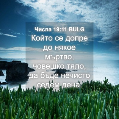 Picture 04 - Числа 19:11 BULG - Който се допре до някое - Bible Verse Picture