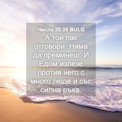 Picture 04 - Числа 20:20 BULG - А той пак отговори: Няма да - Bible Verse Picture