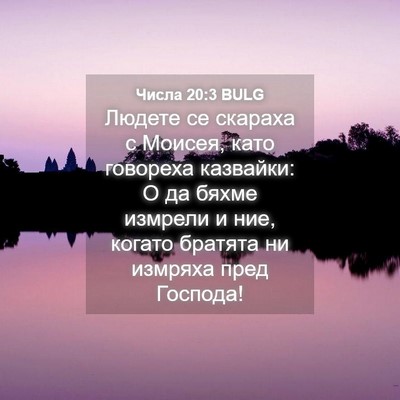 Picture 04 - Числа 20:3 BULG - Людете се скараха с Моисея, - Bible Verse Picture