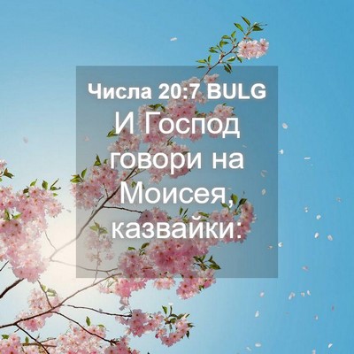 Picture 04 - Числа 20:7 BULG - И Господ говори на Моисея, - Bible Verse Picture