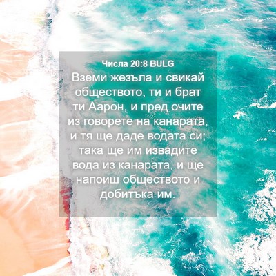 Picture 04 - Числа 20:8 BULG - Вземи жезъла и свикай - Bible Verse Picture