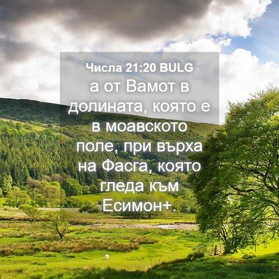 Picture 04 - Числа 21:20 BULG - а от Вамот в долината, - Bible Verse Picture