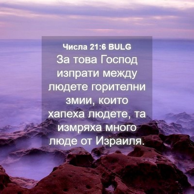 Picture 04 - Числа 21:6 BULG - За това Господ изпрати - Bible Verse Picture